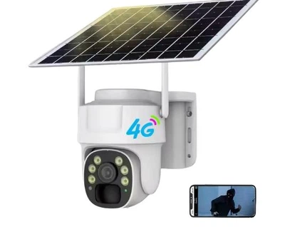 Автономная камера наблюдения 4G под сим карту на солнечной панели поворотная уличная