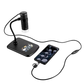 Цифровой Микроскоп RIAS Digital Microscope AN104 50-1000X с подставкой и подсветкой Type C/Micro USB/USB Black