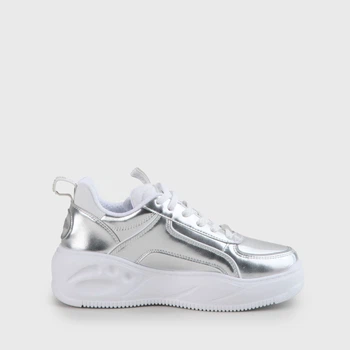 Sneakersy damskie na wysokiej platformie Buffalo Calzature 1630461 39 Srebrne (4061516301742)