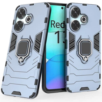 Чохол Fiji Ring для Xiaomi Redmi 13 броньований бампер з кільцем підставкою темно-синій