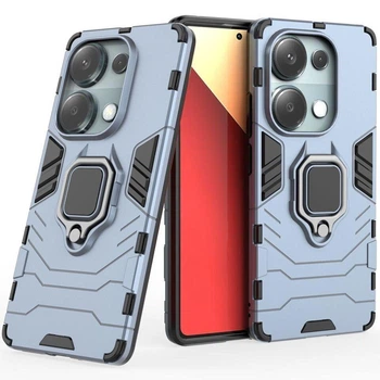 Чехол Fiji Ring для Xiaomi Redmi Note 13 Pro бронированный бампер с кольцом подставкой темно-синий