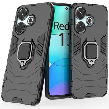Чехол Fiji Ring для Xiaomi Redmi 13 бронированный бампер с кольцом подставкой черный