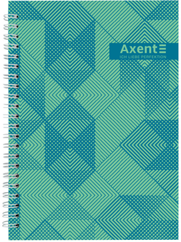 Блокнот на спіралі Axent А5 в клітинку 96 аркушів Зелений (8032-34-A)