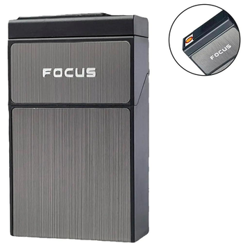 Портсигар зажигалка Focus под пачку с USB зажигалкой