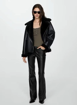 Дублянка зимова з хутром MANGO 77075985 Чорний XXS KL0123