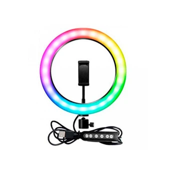 Студийный свет, кольцевая светодиодная Led Лампа (MJ30) 30 см (6 colors) с зажимом для телефона