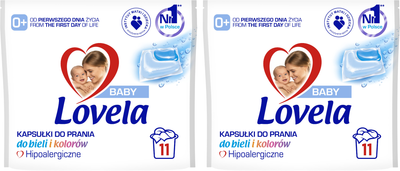 Kapsulki do prania Lovela Baby do bieli i kolorow 2 x 11 szt (5908252013883/2)