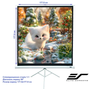 Проекционный экран ELITE SCREENS T99NWS1 мобильный тренога 99" 177.8x177.8см 1:1