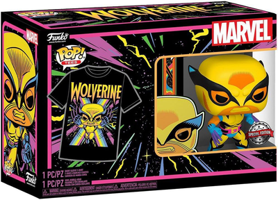 Подарунковий набір Funko Pop! & Tee Marvel Wolverine Black Light Фігурка 9 см + Футболка Розмір M (889698551403)