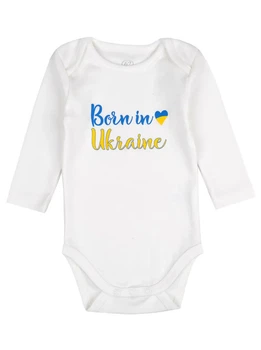 Боди детский Фламинго Born in Ukraine молочный 494-212 74 см