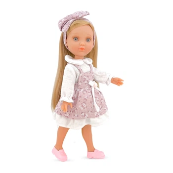 Лялька EVA rubio natural pelo largo vestido flores lila 35 см BERJUAN (833)