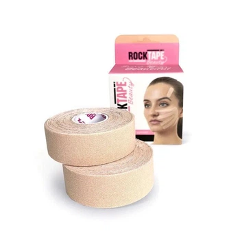 Кінезіо тейп для обличчя RockTape Beauty Half Gentle, 2,5 см × 10 м, США, бежевий