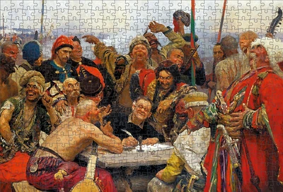Пазл картонний Ukrainian Puzzles "Запорожці. Ілля Ріпин" 500 елементів