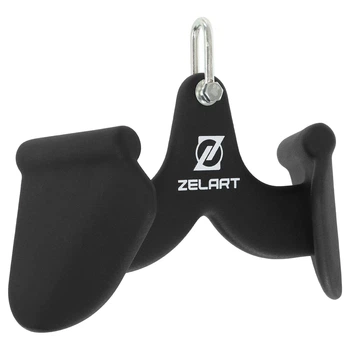 Рукоятка для тяги c узким хватом V-Bar нескользящее покрытие Zelart TA-9631 27см черный