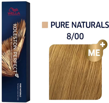 Farba do włosów Wella Professionals Koleston Perfect Me+ Pure Naturals 8/00 Jasny Blond naturalny trwała 60 ml (8005610627564)