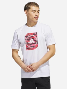 Футболка хлопковая длинная мужская Adidas M C Camo Box T JI6763 XL White с принтом (4067891658174)