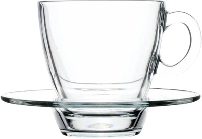 Чашка з блюдцем Pasabahce Aqua 215 мл х 6 шт (95040)