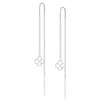 Серьги-протяжки из белого золота Клевер (з40048)