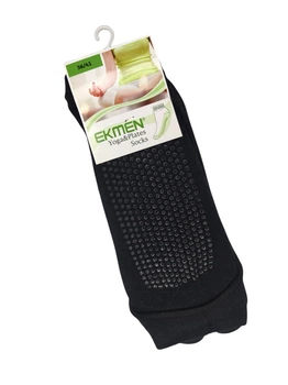 Женские носки для йоги с открытыми пальцами Ekmen Yoga&Plates Socks противоскользящие размер 36-41 черные (FI-9822)
