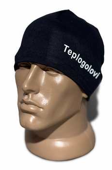 Шапка - Підшоломник еластична з плоским швом one size Чорна Teplogolovi