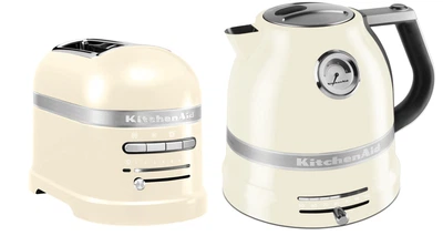 Електрочайник KitchenAid Artisan 1.5 л 5KEK1522EAC кремовий + Тостер KitchenAid Artisan 5KMT2204EAC кремовий (комплект)