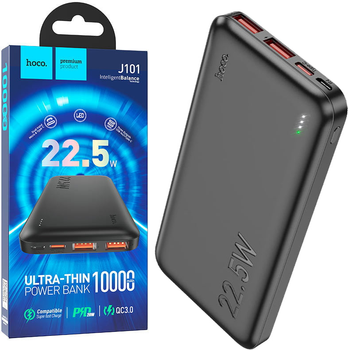 Зовнішній акумулятор (Power Bank) Hoco J101 10000mAh Black (38784)