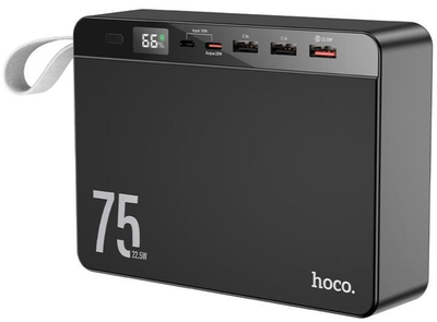 Зовнішній акумулятор повербанк Hoco J94 Overlord USB 75000 mAh 22.5W Black