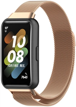 Міланський ремінець Milano Mesh для Huawei Band 7 Rose Gold (31703-27)