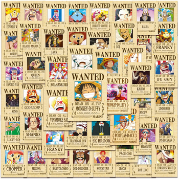 Стикерпак Набор наклеек GeekLand Ван Пис One Piece открытки розыска wanted poster 50 штук