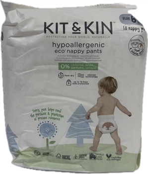 Екологічні підгузки-трусики Kit & Kin 6 розмір (15+ кг), 18шт