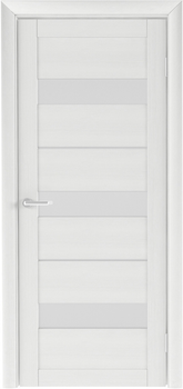 Двери межкомнатные (полотно) LUXDOORS Прага Белая лиственница стекло мателюкс (90) T-7 Eco-Tex TM LD 2000х900х38 мм (УПП00044040)