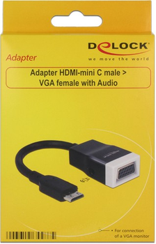 Adapter Delock HDMI-mini C male - VGA female with Audio (4043619655885)