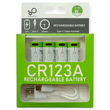 Батарейка аккумулятор CR123A с разъемом TYPE-C Smartools 700 mAh блистер - 4 шт