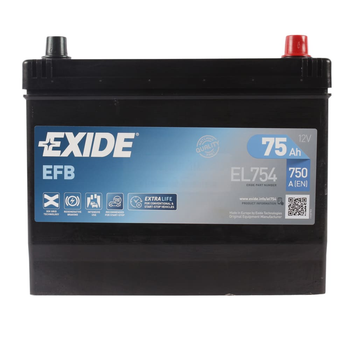 Автомобильный аккумулятор EXIDE EFB 6CT 75Ah Asia R+ EL754