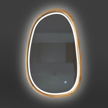 Зеркало асимметричное деревянное с LED-подсветкой Luxury Wood Dali Natural Light Ясень 55x85 см