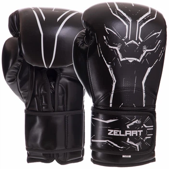 Перчатки боксерские PU Zelart Pro (размер 12oz, Черный) (BO-2889_Черный_12_унции)