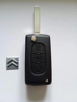 Корпус викидного ключа для Citroen C1 C2 С3 С4 Berlingo Galakeys 3 кнопки батарейка на платі (05-14)