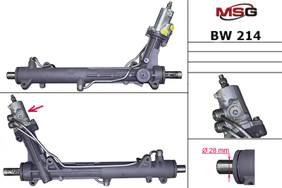 Рульова рейка з ГУР BMW 6 E63-64 04-11, BMW 5 E60-61 03-10 MSG BW214 (32106766662, 32106770311, 32106773767)