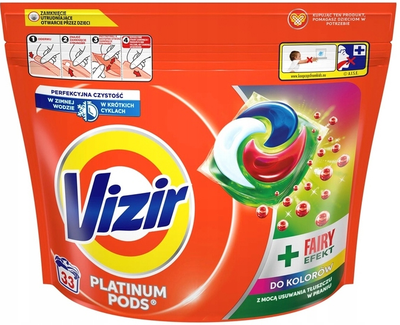 Капсули для прання Vizir Platinum Pods + Fairy Effect Color 3x33 шт (8700216200097)