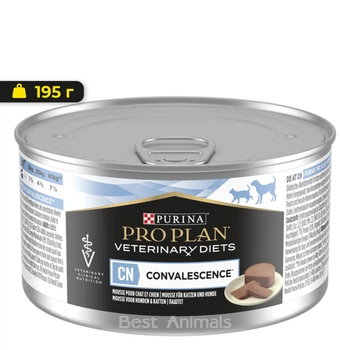 Ветеринарна дієта для котів Purina Pro Plan Veterinary Diets CN Convalescence вологий корм для котів та собак в період одужання консерва 195 г (8445290092939)