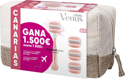 Maszynka do golenia damska Gillette Venus Comfortglide Spa Breeze Canarias z 4 wymiennymi wkładami + Kosmetyczka (8700216454926)