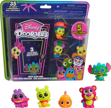 Игровой набор фигурок Disney Doorables Neon Glow 5 шт (44962)