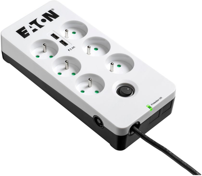 Мережевий фільтр Eaton Protection Box PB6UF 6 розеток 1.5 м з вимикачем White (3553340667206)