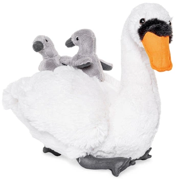 Игрушка мягконабивная Uni-Toys F70064 Лебедь Белый/Серый