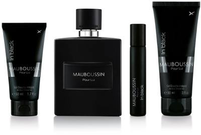 Zestaw męski Mauboussin Pour Lui In Black Woda perfumowana 100 ml + Miniaturka woda perfumowana 20 ml + Żel pod prysznic 90 ml + Żel pod prysznic 50 ml (3760048798334)