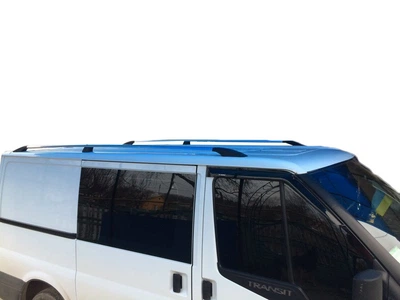 Рейлинги хромированные для Ford Transit (2000-2014 гг), металлические концевики для рейлингов Transit