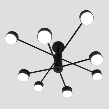 Потолочная люстра LUMINARIA RAY 8xGX53 (4+4) BLACK 220V IP20 для кухни, спальни, гостиной