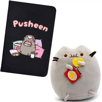Мягкая игрушка Пушин кэт Кот с чипсами 15х12 см и блокнот А5 Pusheen cat 14х10 см v-12473