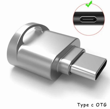 Картридер адаптер Type-C пристрій для читання карт пам'яті Micro SD картридер для телефонів сірий (II) 33724