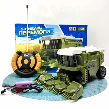 Комбайн на радиоуправлении LIMO TOY с резиновыми колесами 21 см Зеленый (M 4949)